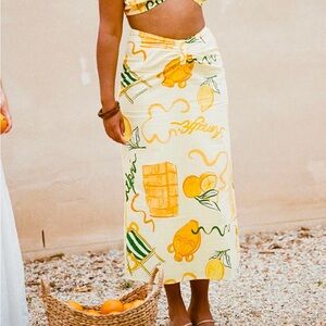 SABO TILLIE MIDI SKIRT- Amalfi Citrus